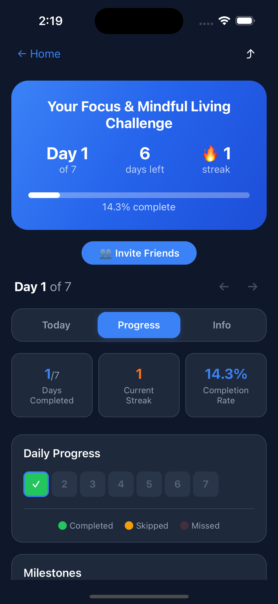 Routine Impact App - Daily Check-in